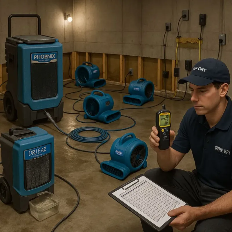 Structural Drying and Dehumidification process in Country Squire Lakes, IN
